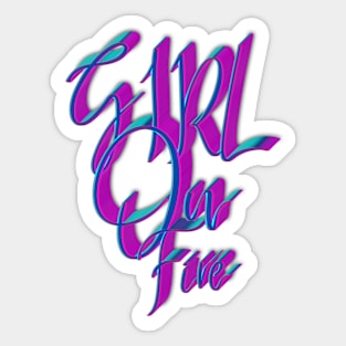 Girls on fire empowered women 3d Sticker